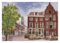 Aquarellen van stadsgezichten